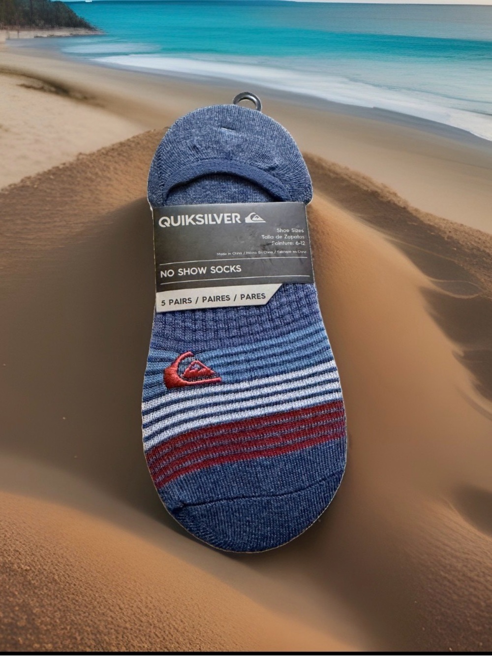 Quiksilver Men’s Size 6-12 No Show Socks. 5 Pairs. Multicolor. New with Tags.